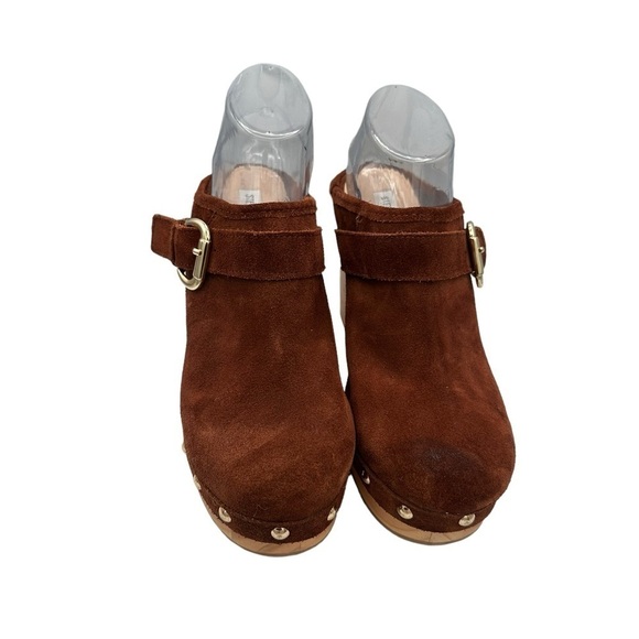 New Steve Madden Y2K Tan Hilde Suede Platform Mule - Picture 2 of 7